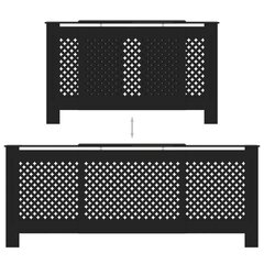 Radiatoriaus uždangalas, juodas, 205cm, MDF kaina ir informacija | Priedai šildymo įrangai | pigu.lt