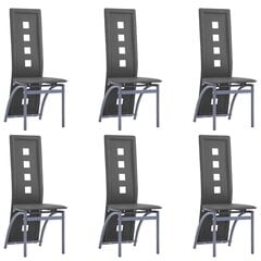 Обеденные стулья, 6 шт., черные, искусственная кожа цена и информация | Стулья для кухни и столовой | pigu.lt