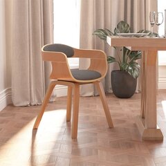 Valgomojo kėdė, šviesiai pilka, lenkta mediena ir audinys kaina ir informacija | Virtuvės ir valgomojo kėdės | pigu.lt