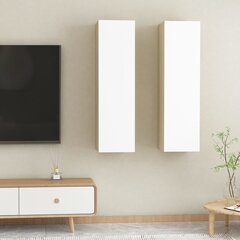 TV spintelės, 2 vnt, 30,5x30x110 cm, baltos kaina ir informacija | TV staliukai | pigu.lt