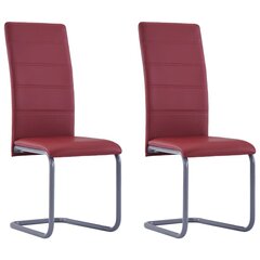 Кресло-стулья обеденные, 2 шт., красные, искусственная кожа цена и информация | Стулья для кухни и столовой | pigu.lt
