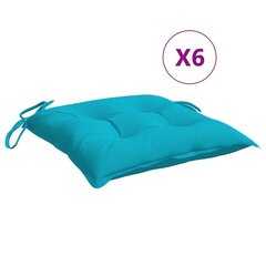6-ių dalių kėdės pagalvėlių komplektas , mėlynas kaina ir informacija | Pagalvės, užvalkalai, apsaugos | pigu.lt