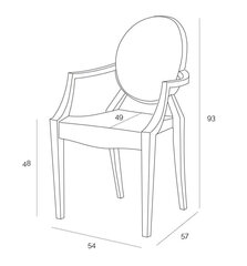 Kėdė D2.Design Royal, skaidri kaina ir informacija | Virtuvės ir valgomojo kėdės | pigu.lt