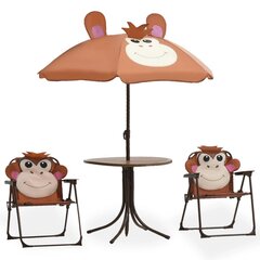 Vaikiškas bistro baldų komplektas su skėčiu, rudas цена и информация | Детская садовая мебель | pigu.lt