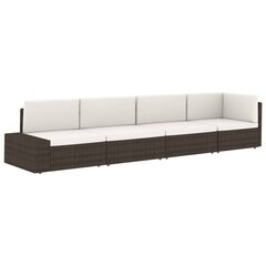 Modulinė kampinė sofa, ruda kaina ir informacija | Lauko kėdės, foteliai, pufai | pigu.lt