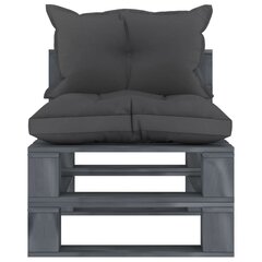Vidurinė sodo sofos dalis su pagalvėmis, juoda kaina ir informacija | Lauko kėdės, foteliai, pufai | pigu.lt