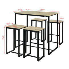 Комплект для столовой SoBuy OGT15-N, коричневый/черный цена и информация | Комплекты мебели для столовой | pigu.lt