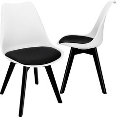Kėdė Springos DC0020, balta/juoda kaina ir informacija | Virtuvės ir valgomojo kėdės | pigu.lt