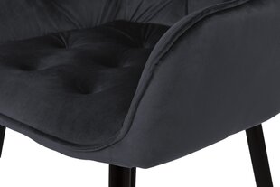 NEVADA Velvet Black aksominė kėdė kaina ir informacija | Virtuvės ir valgomojo kėdės | pigu.lt