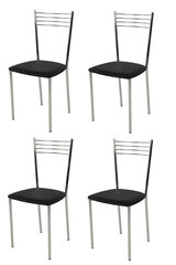 Tommychairs - Комплект из 4 стульев ELEGANCE из темно-серой стали, сиденье из темно-серой экокожи цена и информация | Стулья для кухни и столовой | pigu.lt