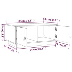 Kavos staliukas 80x50x35cm, pilkas kaina ir informacija | Kavos staliukai | pigu.lt