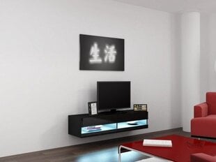 TV spintelė Cama Meble Vigo New 140N, juoda kaina ir informacija | TV staliukai | pigu.lt