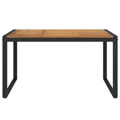 Sodo stalas su U formos kojomis, 140x80x75cm, akacijos masyvas kaina ir informacija | Lauko stalai, staliukai | pigu.lt