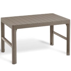 Садовый стол Lyon Rattan Table, бежевый цена и информация | Садовые столы, столики | pigu.lt