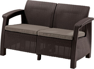 Lauko sofa Keter ALLiBERT Corfu Love Seat, ruda kaina ir informacija | Lauko kėdės, foteliai, pufai | pigu.lt