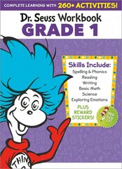 Dr. Seuss Workbook: Grade 1: 260plus Fun Activities with Stickers and More! (Spelling, Phonics, Sight Words, Writing, Reading Comprehension, Math, Addition &amp; Subtraction, Science, SEL) kaina ir informacija | Knygos paaugliams ir jaunimui | pigu.lt