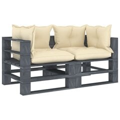 Dvivietė sodo sofa pagalvėmis, ruda kaina ir informacija | Lauko kėdės, foteliai, pufai | pigu.lt