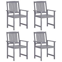 Садовые стулья, 4 шт., серые цена и информация | Садовые стулья, кресла, пуфы | pigu.lt