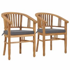 Lauko kėdės su pagalvėlėmis, 2 vnt., rudos kaina ir informacija | Lauko kėdės, foteliai, pufai | pigu.lt
