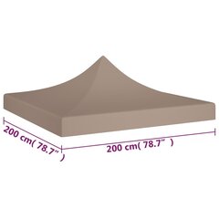 Proginės palapinės stogas, taupe spalvos, 2x2m, 270 g/m² kaina ir informacija | Pavėsinės | pigu.lt