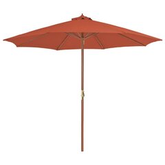 Lauko skėtis su mediniu stulpu, 300cm kaina ir informacija | Skėčiai, markizės, stovai | pigu.lt
