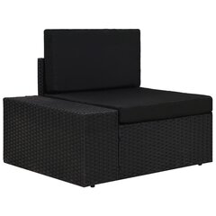 Modulinė kampinė sofa su porankiu, juoda цена и информация | Садовые стулья, кресла, пуфы | pigu.lt