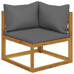 Trivietė sodo sofa su pagalvėlėmis, pilka цена и информация | Садовые стулья, кресла, пуфы | pigu.lt