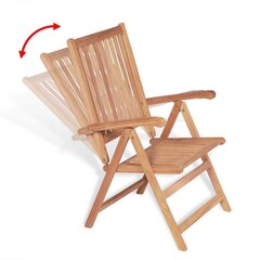 Atlošiamos sodo kėdės, 2 vnt, rudos kaina ir informacija | Lauko kėdės, foteliai, pufai | pigu.lt