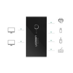 Коммутационный адаптер Ugreen US216 USB 2.0, черный цена и информация | Адаптеры, USB-разветвители | pigu.lt