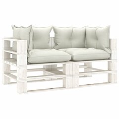Dvivietė sodo sofa su smėlio spalvos pagalvėmis kaina ir informacija | Lauko kėdės, foteliai, pufai | pigu.lt