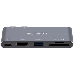 Canyon Multiport Docking Station, 100-240V, Output USB-C PD100W&amp;USB-A 5V/1A kaina ir informacija | Adapteriai, USB šakotuvai | pigu.lt