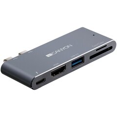 Canyon Multiport Docking Station, 100-240V, Output USB-C PD100W&amp;USB-A 5V/1A kaina ir informacija | Adapteriai, USB šakotuvai | pigu.lt