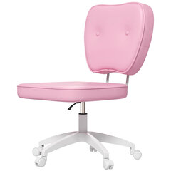 "Vinsetto" biuro kėdė, 82-92 cm aukščio reguliuojamo aukščio darbo kėdė su ratukais, pasukama kompiuterio kėdė svetainei, iki 120 kg keliamoji galia, odos imitacija, rožinė spalva цена и информация | Офисные кресла | pigu.lt