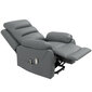 "HOMCOM" TV fotelis su stovėjimo pagalba, elektrinis, atlošiamasis fotelis su atsilenkimo funkcija, vibracinis masažas, TV fotelis su nuotolinio valdymo pulteliu, šoninė kišenė, iki 180 kg keliamoji galia, odos imitacija, pilkos spalvos цена и информация | Svetainės foteliai | pigu.lt