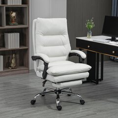 "Vinsetto" biuro kėdė su masažo funkcija, ergonomiška darbo kėdė su atsilenkimo funkcija, šildymo funkcija, reguliuojamo aukščio kompiuterio kėdė su atramomis kojoms, sukimosi funkcija, kreminė цена и информация | Офисные кресла | pigu.lt