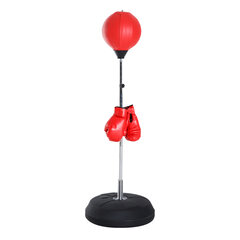 SPORTNOW bokso maišas, bokso stovas su pirštinėmis, bokso kamuolys, 1,26-1,44 m reguliuojamo aukščio stovintis bokso kamuolys, stovintis bokso treniruoklis, skirtas boksui, namų odos imitacija, raudonas kaina ir informacija | Kovos menai | pigu.lt