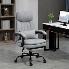 "Vinsetto" biuro kėdė su masažo funkcija, ergonomiška darbo kėdė su atsilenkimo funkcija, vibraciniu masažu, reguliuojamo aukščio kompiuterio kėdė su juosmens pagalvėle, kojų atrama, pasukama, pilka цена и информация | Офисные кресла | pigu.lt