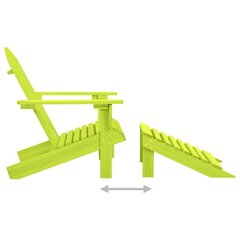 Sodo Adirondack kėdė su otomane, žalia цена и информация | Садовые стулья, кресла, пуфы | pigu.lt