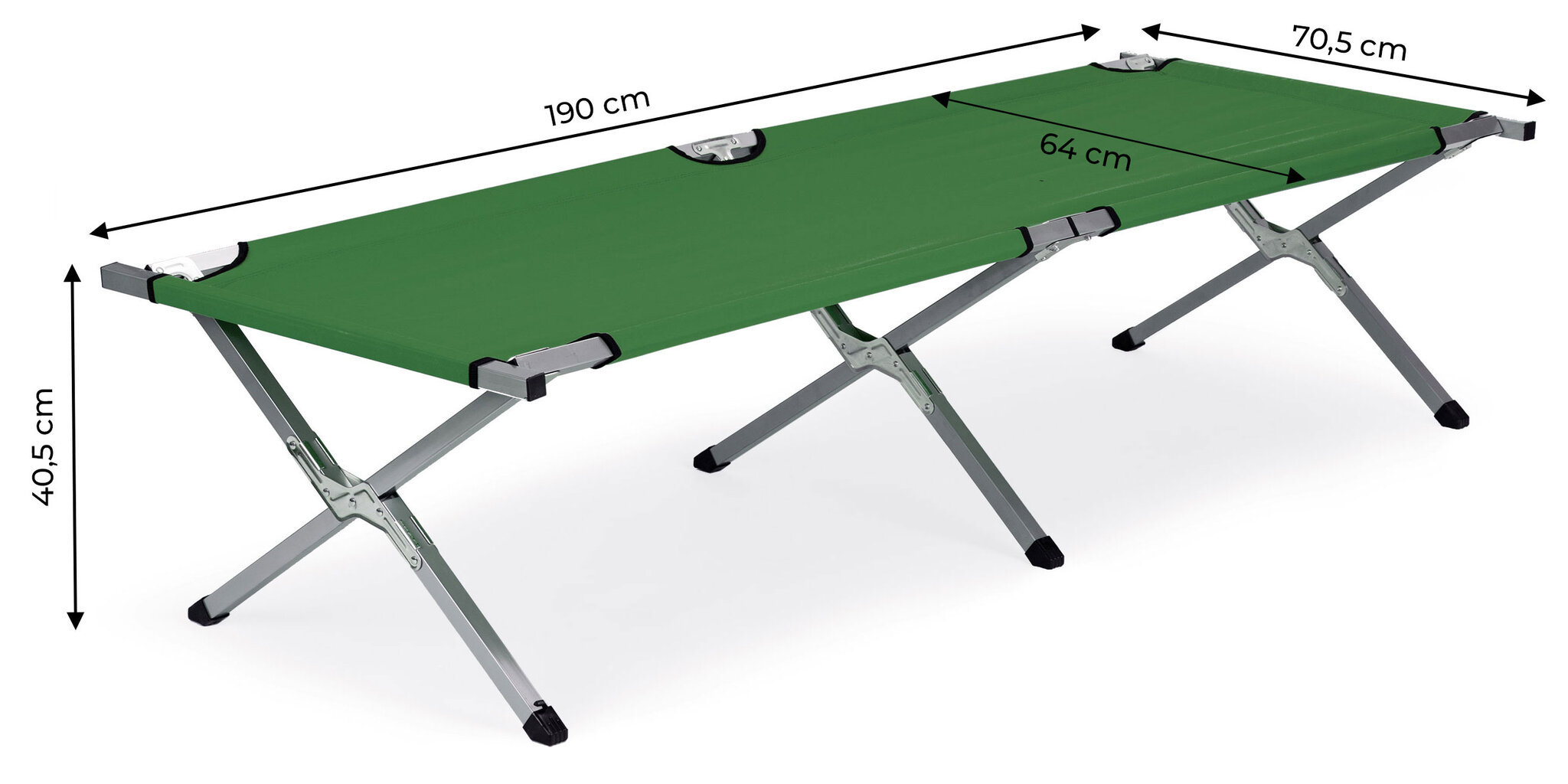 Kempingo lova, kempingo lova, kelioninė lova, žalia kaina ir informacija | Turistiniai baldai | pigu.lt