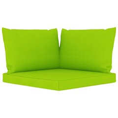 Dvivietė sodo sofa iš palečių su žaliomis pagalvėlėmis цена и информация | Садовые стулья, кресла, пуфы | pigu.lt