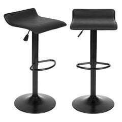 Baro kėdė, pasukama atrama kojoms, reguliuojamas aukštis, juoda eko oda kaina ir informacija | Virtuvės ir valgomojo kėdės | pigu.lt