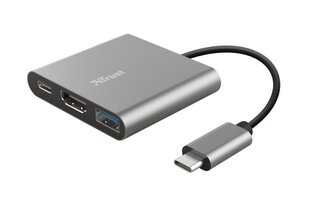 Adapteris Trust Dalyx 3-in-1 USB-C/USB-A/HDMI, 10 cm kaina ir informacija | Adapteriai, USB šakotuvai | pigu.lt