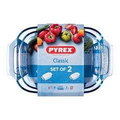 Orkaitės patiekalų rinkinys Pyrex Classic Skaidrus Borosilikatinis stiklas (2 pcs) kaina ir informacija | Kepimo indai, popierius, formos | pigu.lt