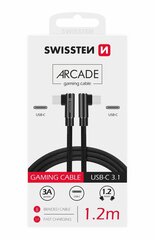 Swissten universalus greito įkrovimo laidas 3.1 USB-C, 1,2m, Juodas kaina ir informacija | Adapteriai, USB šakotuvai | pigu.lt