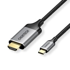 Адаптер однонаправленного кабеля Choetech USB Type C (штекер) на HDMI (штекер) 4K 60 Гц 2 м, черный (CH0021-BK) цена и информация | Адаптеры, USB-разветвители | pigu.lt