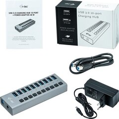 Itec U3CHARGEHUB10 kaina ir informacija | Adapteriai, USB šakotuvai | pigu.lt