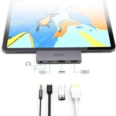 Многофункциональный USB-концентратор Choetech для Apple iPad Pro Typ C 4в1 60Вт PD, черный (HUB-M13) цена и информация | Адаптеры, USB-разветвители | pigu.lt