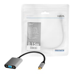 Адаптер USB-C to VGA adapter, 1080p, alu, 0.15 м цена и информация | Адаптеры, USB-разветвители | pigu.lt