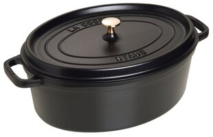 Кастрюля STAUB CAST IRON OVAL POT 4.2L BLACK цена и информация | Кастрюли, скороварки | pigu.lt