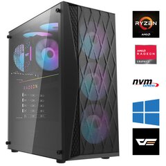 Gaming PC - R5 5500, RX 7600 8gb, 16GB RAM (Black) цена и информация | Stacionarūs kompiuteriai | pigu.lt